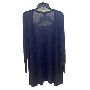 Halogen Open Cardigan Women’s Sz 1 Navy Blue Oversized Breathable Longline Cozy